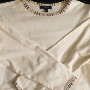 Burberry Tops - Burberry White Long Sleeve T-shirt Burberry Tops - Burberry White Long Sleeve T-shirt